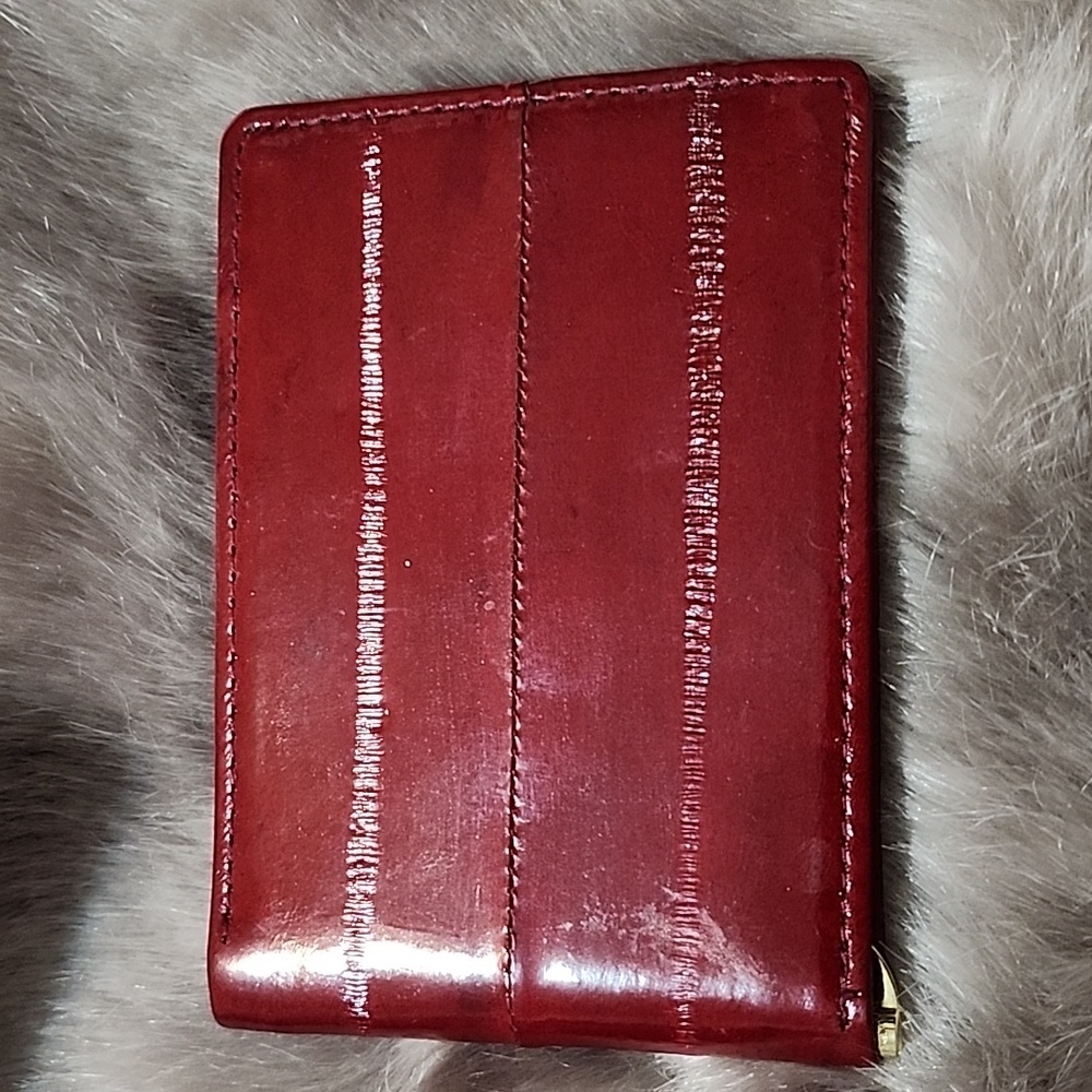 Genuine Eels SKIN Leather Men's Spring Money Clip Bifold Wallet Thin Card Holder